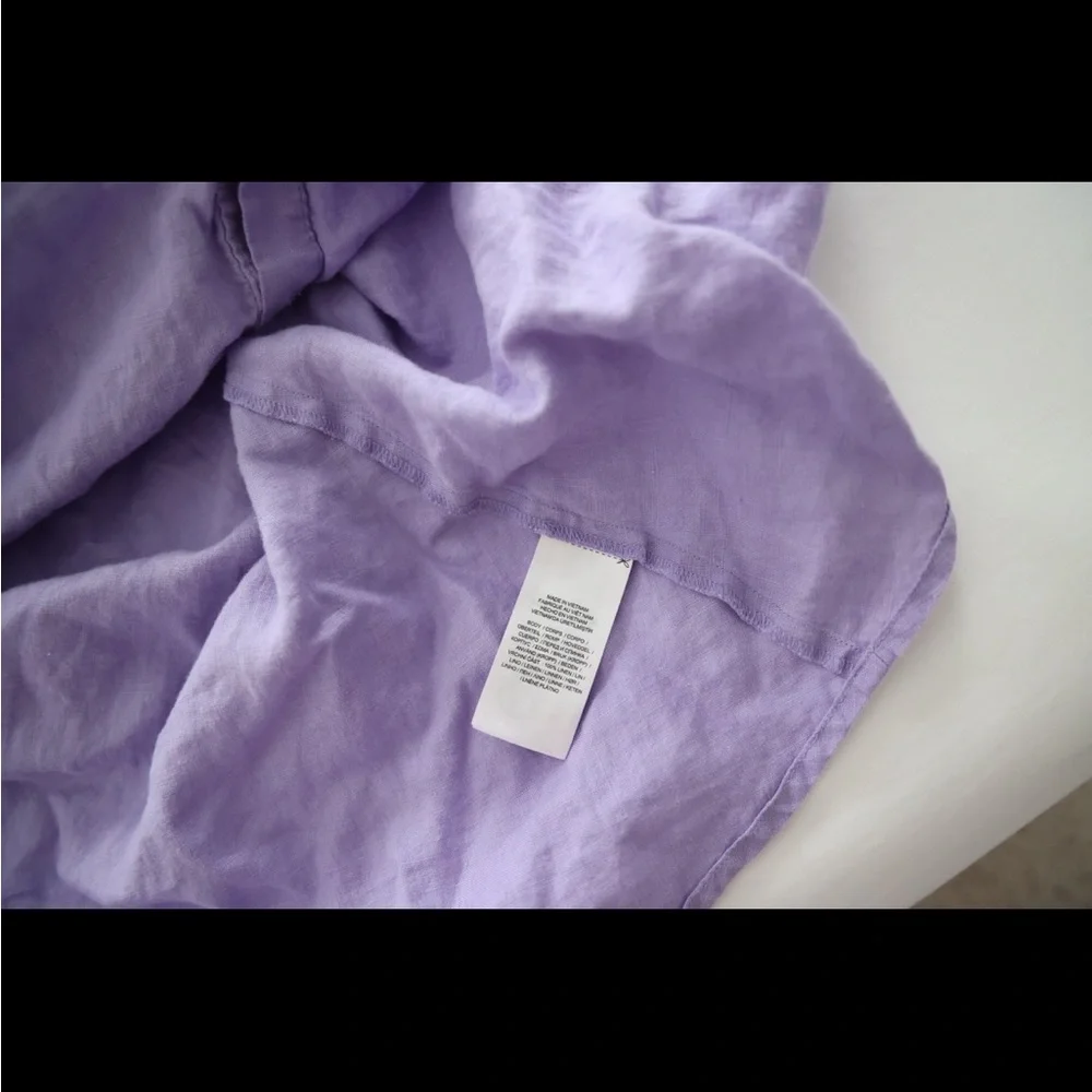 Ralph Lauren Purple Buttoned Tie Front Midi Dress - Picture 5 of 5